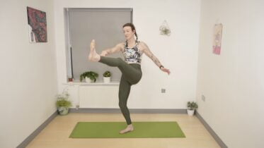 helena demonstrating kicking leg